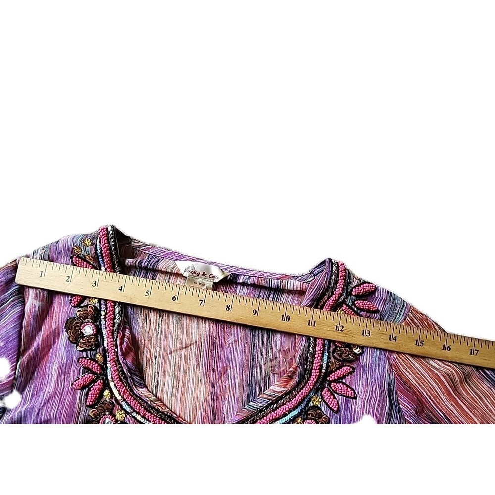 LUCKY & COCO WOMEN'S  SMALL TUNIC BEACH WEAR SWIMSUIT COVER UP HEAVILY BEADED - Picture 6 of 10